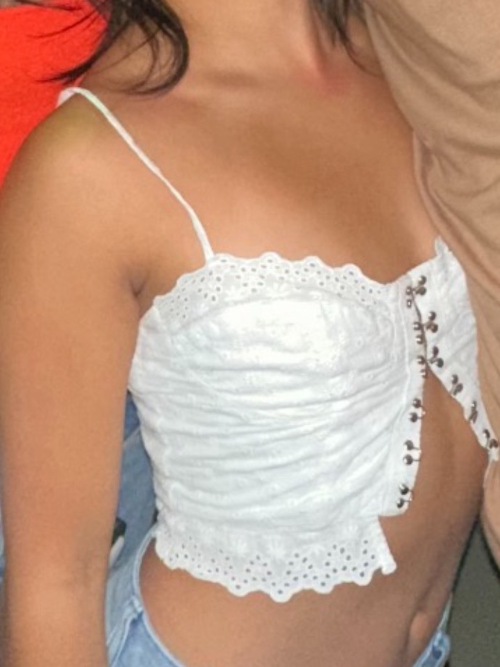Princess Polly White Eyelet Lace Corset Crop Top